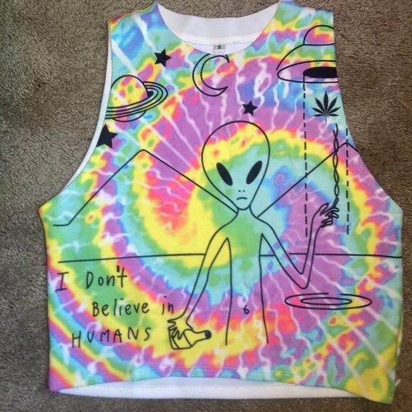 Alien tyedye crop top - Picture 1 of 3
